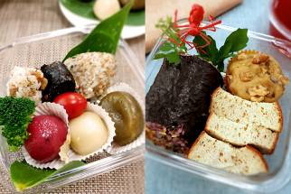 	 圖6. 池農養生餐坊及長濱鄉農會分別以米食為主所製作的「米樂糰野餐盒」（左）及「Fun愛鬥陣同齊來呷」（右）